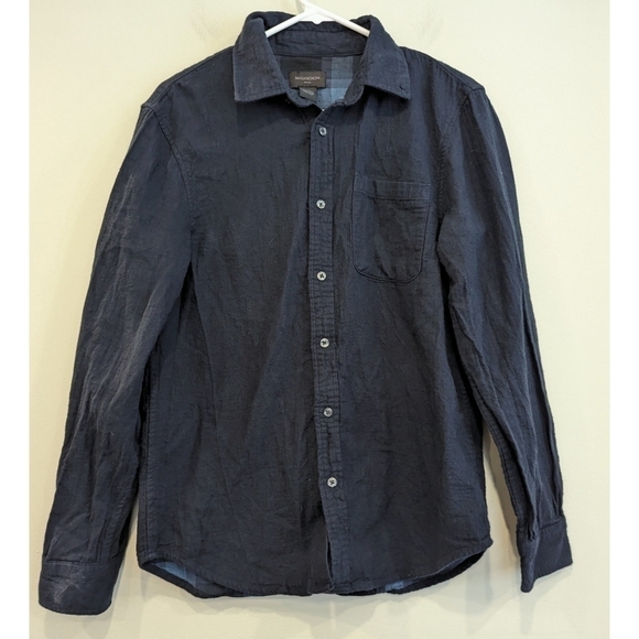 Magaschoni Blue 100% Brushed Cotton Long Sleeve Button Down Shirt Size Small - Picture 1 of 6